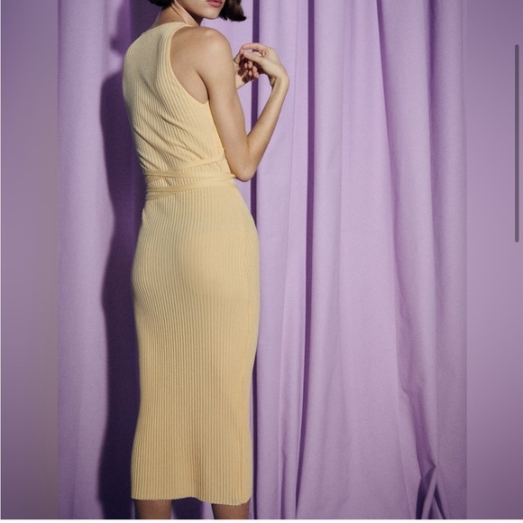 Zara Cut Out Yellow Dress - Picture 4 of 6